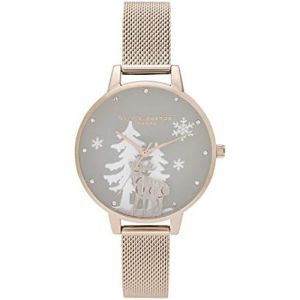 Olivia burton Montre Analogique à Quartz pour Femme avec Bracelet en Acier Inoxydable Couleur Or Rose - OB16AW01