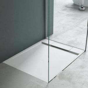 Mai&mai - Receveur de Douche 100x120 bac &agrave; Douche Blanc en R&eacute;sine Marbre Artificielle 100x120x4cm G&eacute;o4