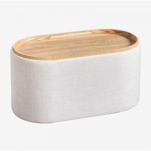 Table Basse Ovale En Lin Avec Plateau Et Rangement Berkeleni