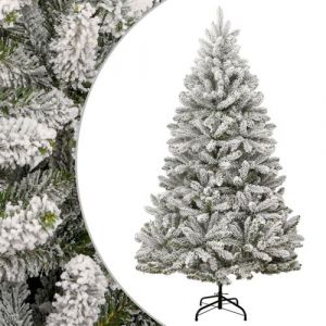 VidaXL Sapin de No&euml;l artificiel &agrave; charni&egrave;res avec neige floqu&eacute;e 240 cm