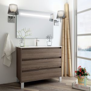 -12% - Cosyneo - Meuble de salle de bain - TIRIS 3C et miroir Led STAM - 100cm