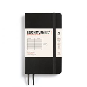 Carnet de notes Souple A6 9 x 15 cm Ligné Noir