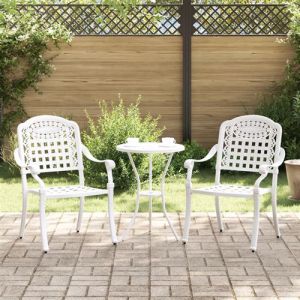 VidaXL Chaises de jardin 2 pcs en aluminium blanc moulé