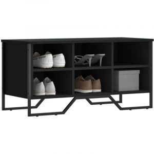 VidaXL Armoire à chaussures noir 90x38x45,5 cm bois d'ingénierie, étagère à chaussures, armoire de rangement de chaussures, organisateur de chaussures