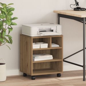 VidaXL Support d'imprimante avec roues Ch&ecirc;ne artisan 41x32x48 cm