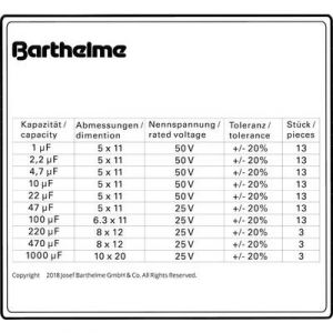 Image de Barthelme Assortiment de condensateurs céramiques sortie radiale 50 V/DC