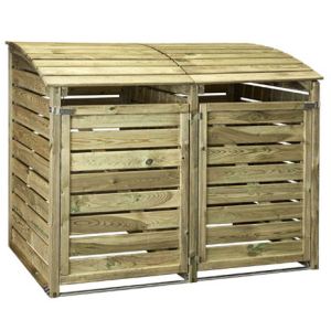 Image de Universo bois Nome - Cache poubelle 2 bacs en bois 150 x 92 x 120 cm