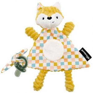 Les Déglingos LES - Doudou Baby Cyranos Le Renard- Velours côtelé Ultra Doux - Idée Cadeau - Dès la Naissance - 28 cm - Jaune Moutarde