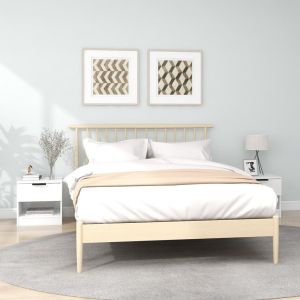 VidaXL Tables de Chevet Bois d'Ingénierie Blanc 2 pcs - Blanc