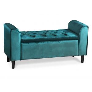 Banc Coffre en Velours "Turner" 114cm Vert Prix