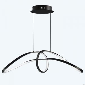 Suspension Luminaire Plafonnier Lustre Chambre Salon Trois Températures de couleur Hauteur Réglable Éclairage Intérieur led Noir 90×100CM 30W