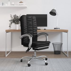 VidaXL 349717 Fauteuil inclinable de bureau Noir Similicuir