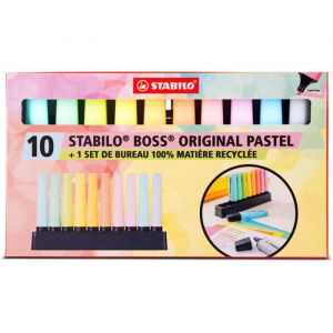 Stabilo Surligneur BOSS ORIGINAL - Set de bureau x 10 surligneurs 100% pastel