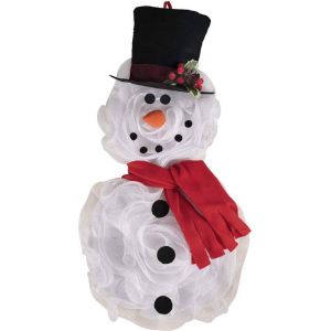 Ruedelafete P'TIT Clown re22828, Couronne de porte Bonhomme de neige 60 cm