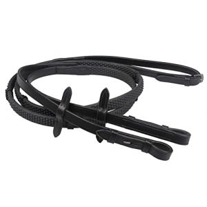 R&ecirc;nes pour cheval caoutchouc doux avec stops QHP