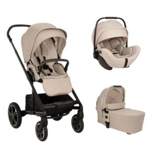 NUNA - Poussette Trio Mixx Next + Siège auto Arra Flex + Nacelle Mixx Next Biscotti