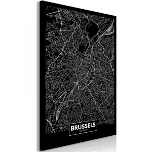 Artgeist Tableau - Dark Map of Brussels (1 Part) Vertical - 60x90