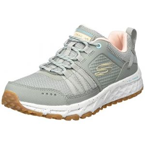 Image de Skechers Femme 180061 OLV Trekking Low Cut, Maille en Cuir Olive avec Bordure Rose Clair, 36 EU