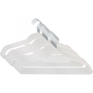 SVITA Lot de 25 cintres antidérapants en velours blanc