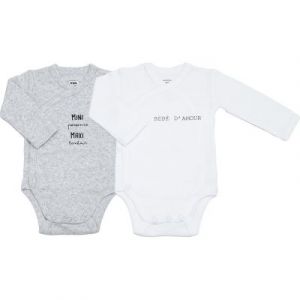 Trois Kilos Sept Lot de 2 body mini maxi GRIS