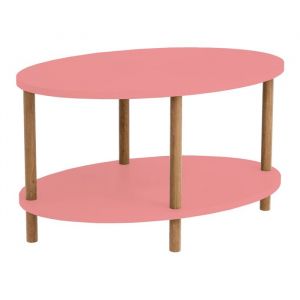 [en.casa] - Table basse ovale Højreby 43 x 70 x 44 cm rose naturel