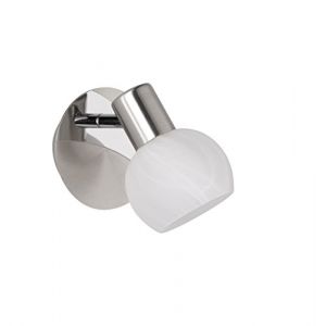 Trio Reality, Spot, Antibes 1xE14, max.28,0 W Verre, Albâtre, Corps: metal, Nickel mat L:11,0cm, L:12,0cm, H:17,0cm IP20