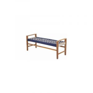 Image de Bloomingville Banc Salme / Teck & cordes en coton bleu en tissu