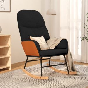 VidaXL Chaise à bascule Noir Tissu - Noir