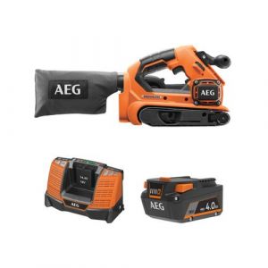 Image de AEG Pack 18V - Ponceuse à bande Brushless 75mm - Batterie 4.0 Ah - Chargeur