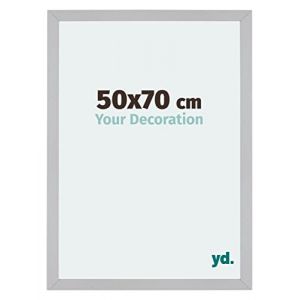 Your Decoration - 50x70 cm - Cadres Photo en MDF Avec Verre acrylique - Anti-Reflet - Excellente Qualité - Argent Mat - Cadre Decoration Murale