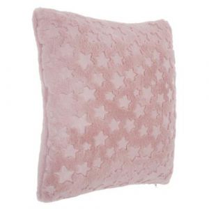 Coussin Imitation Fourure "Astro" 40x40cm Rose