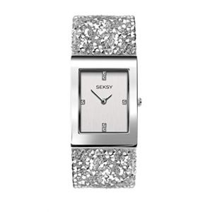 Seksy Sekonda Rocks Montre analogique pour femme avec bracelet en cuir swarovski 2652