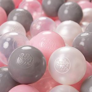 500/6Cm ? Balles Color&eacute;es Plastique Pour Piscine Enfant B&eacute;b&eacute; Fabriqu&eacute; En eu, Perle/Gris/Transparent/Rose Poudr&eacute; - perle/gris/transparent/rose poudr&eacute;
