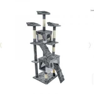 Griffoir arbre à chat xxl 170 x 49 x 49 cm gris - Gris