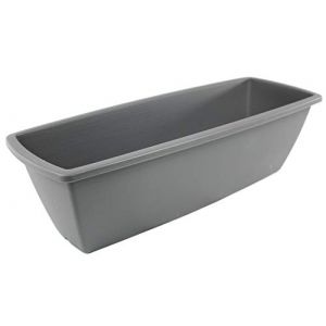 Image de Iris Ohyama Jardinière à réserve d'eau - Rectangle Plant Pot - 650, plastique, gris, grand, 65 x 24,5 x 19 cm