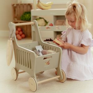 Little dutch Chariot de Courses en Bois - Vert