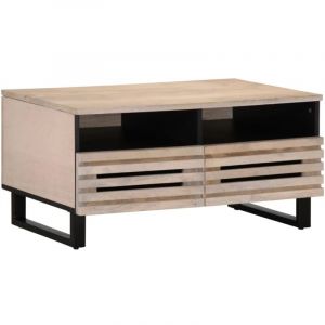 VidaXL Table basse 80x55x40 cm bois de manguier massif, table d'appoint, table de salon, table de bout, table de canapé, table centrale