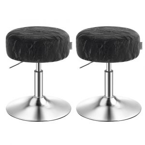 Tabourets de maquillage lot de 2 réglables en hauteur en pu noir