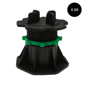 McCover Lot de 50 plots r&eacute;glables 50 &agrave; 80 mm dalle et carrelage Noir, Unit&eacute;s - 50 pi&egrave;ces