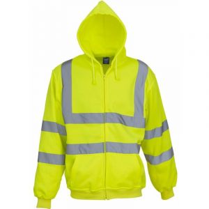 Yoko Sweat-shirt de travail zippé à capuche haute visibilité Jaune Fluo XXL - Jaune Fluo
