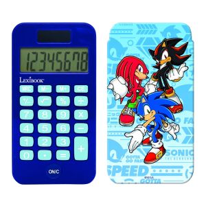Lexibook Calculatrice de poche 8 chiffres avec couvercle de protection Sonic