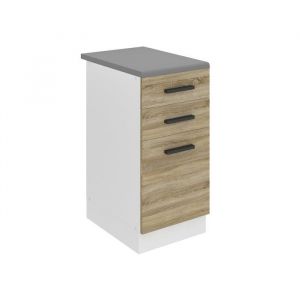 Meuble Cuisine Bas avec Plan de Travail sdsz i Meubles de Cuisine - Taille: 51,6 x 40 x 85 cm i Petit Meuble Cuisine - 2 Tiroirs, 1 Porte i Couleur: