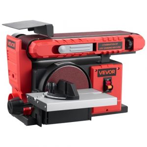 VEVOR Ponceuse &agrave; Bande et &agrave; Disque 400 W Bande Abrasive R&eacute;glable 101,6 x 914,4 mm Disque de Pon&ccedil;age 152,4 mm Table de Travail R&eacute;glable 0-45&deg; avec Port de Poussi&egrave;res pour Travail du Bois et Bricolage