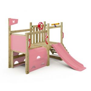Wickey Tour d'escalade My First Fort 2 : tour d'escalade pour tout-petits, tour de jeux avec accessoires &ndash; rose pastel