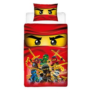 Lego Ninjago Housse de Couette r&eacute;versible Double Face avec taie d'oreiller Assortie Multicolore 200 x 135 cm