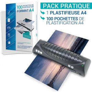 Image de Waytex Plastifieuse A4 A5 A6 A7 Compacte et Rapide avec 100 pochettes A4