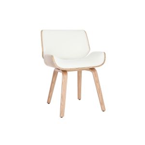 Miliboo Chaise design blanc et bois clair RUBBENS