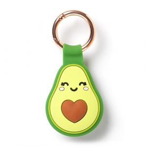 Legami Porte-clés AirTag, 3,8 x 5 cm, en silicone et métal - Thème Avocado - Personnalisez votre appareil - Protège sans entraver le signal