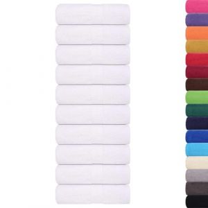 VidaXL Serviettes De Visage 50 Pcs Blanc 30x30 Cm 360 G/M² 100% Coton