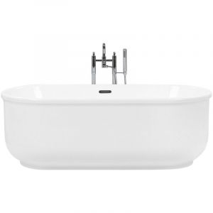 Beliani Baignoire &icirc;lot ovale 170 cm en acrylique blanc PINEL